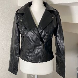 Women’s Black Faux Leather Jacket XL Lil Peep NWT